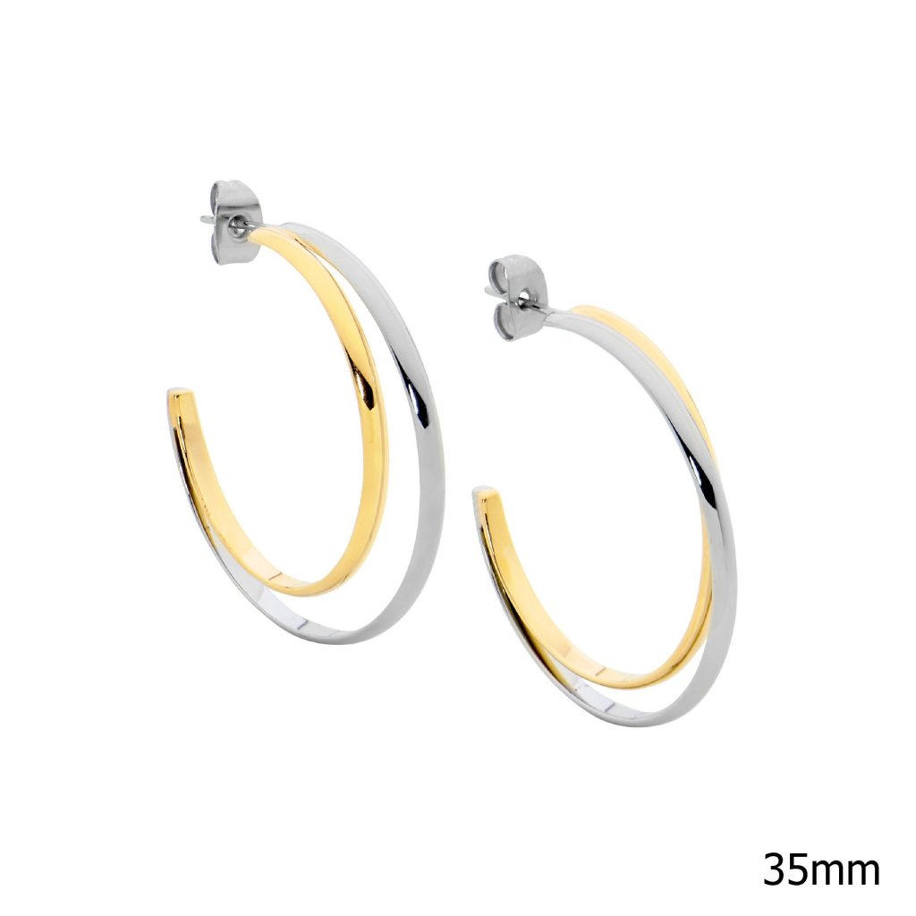 Ellani Stainless Steel IP-Gold Earring