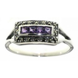 AMI Sterling Silver Modern Art Deco Ring